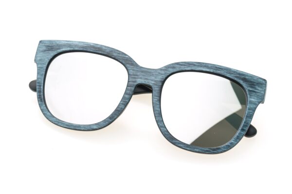 Gafas de Sol con Textura de Madera Azul Grisoso